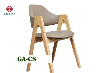 Light wood frame chair with taupe upholstered back and seat
