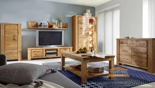 Wooden living room set with TV cabinet, display cabinet, sideboards and coffee table