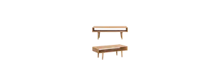 Wooden bench and matching narrow backrest piece