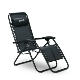 Black mesh reclining folding lounge chair
